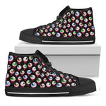 Bloody Eyeball Pattern Print Black High Top Shoes