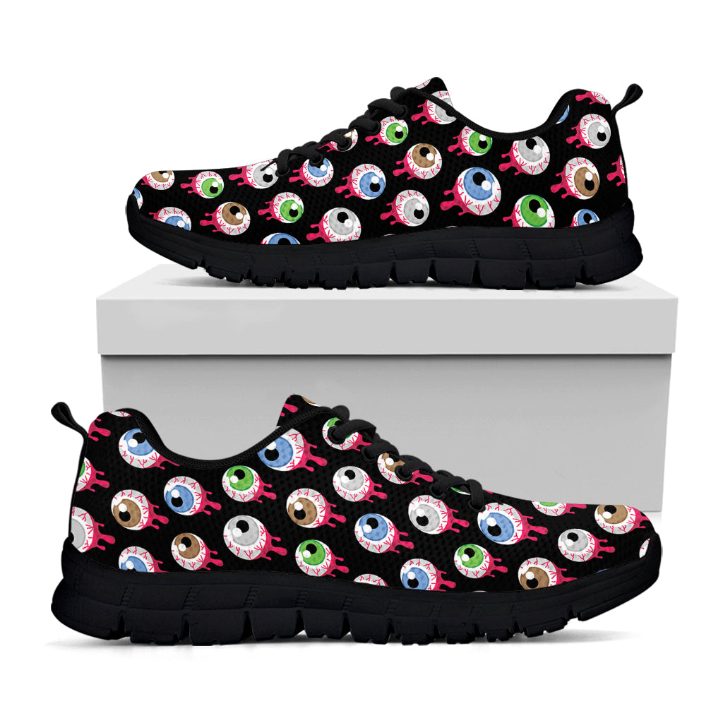 Bloody Eyeball Pattern Print Black Sneakers