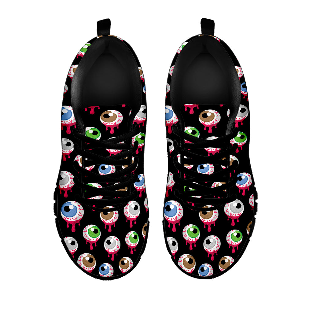 Bloody Eyeball Pattern Print Black Sneakers