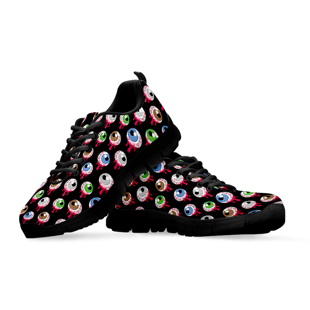 Bloody Eyeball Pattern Print Black Sneakers