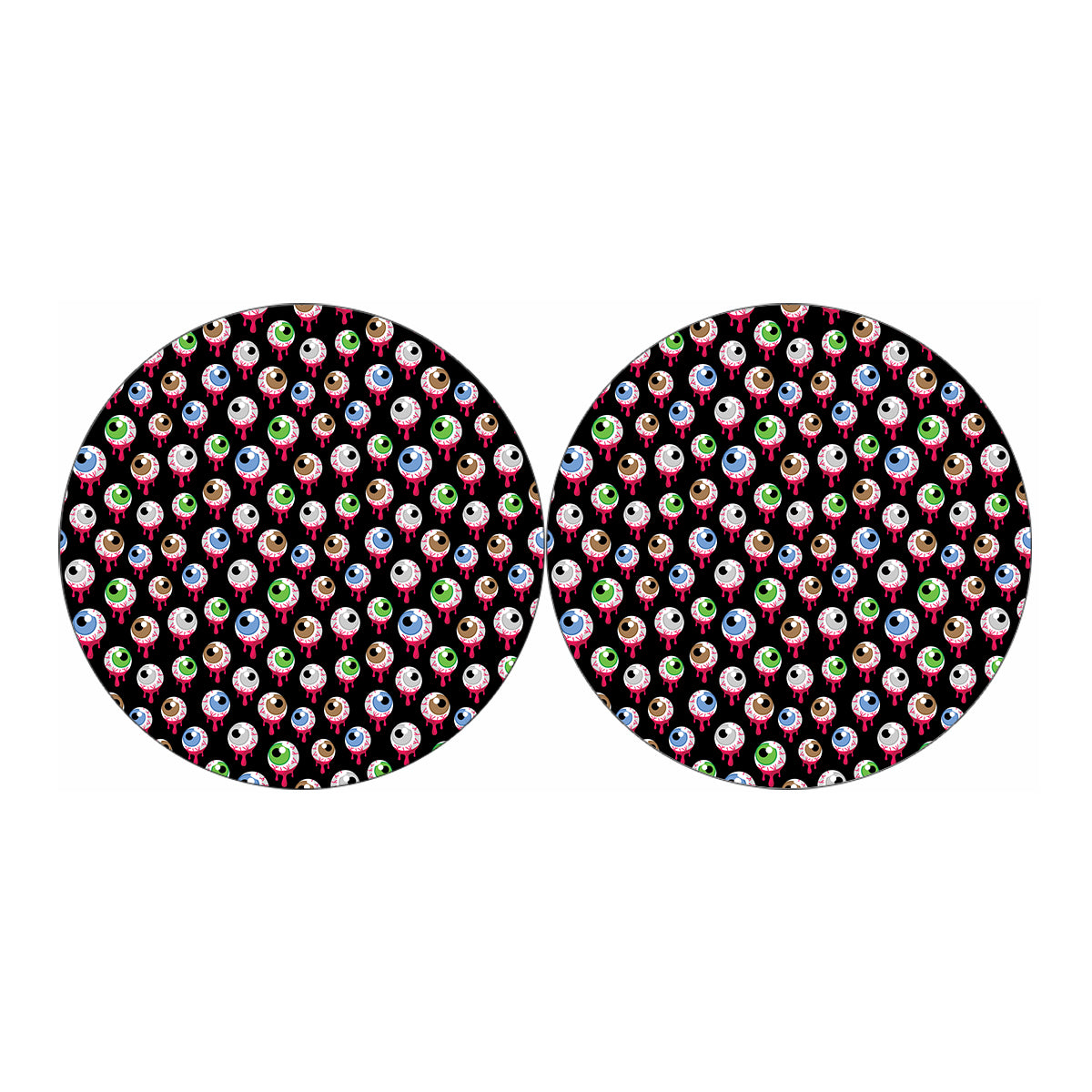 Bloody Eyeball Pattern Print Car Coasters