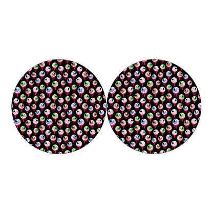 Bloody Eyeball Pattern Print Car Coasters