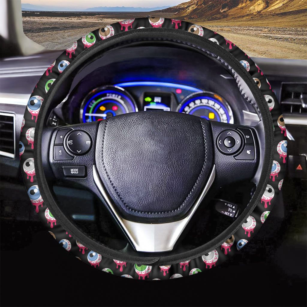 Bloody Eyeball Pattern Print Car Steering Wheel Cover