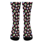 Bloody Eyeball Pattern Print Crew Socks