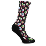 Bloody Eyeball Pattern Print Crew Socks