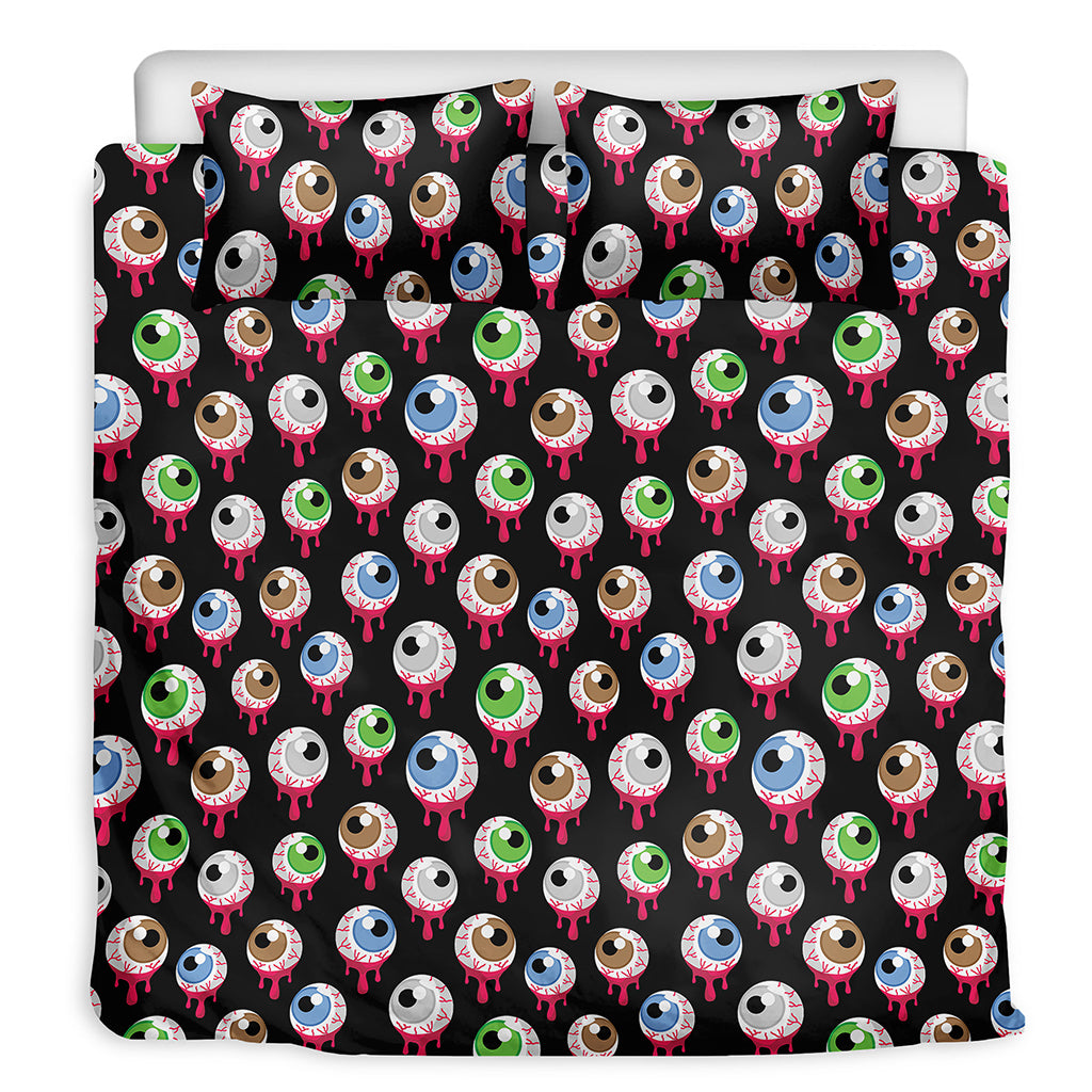 Bloody Eyeball Pattern Print Duvet Cover Bedding Set