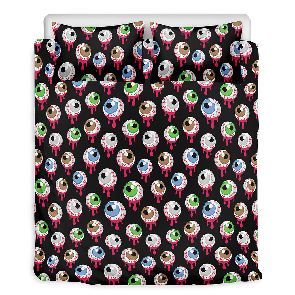 Bloody Eyeball Pattern Print Duvet Cover Bedding Set