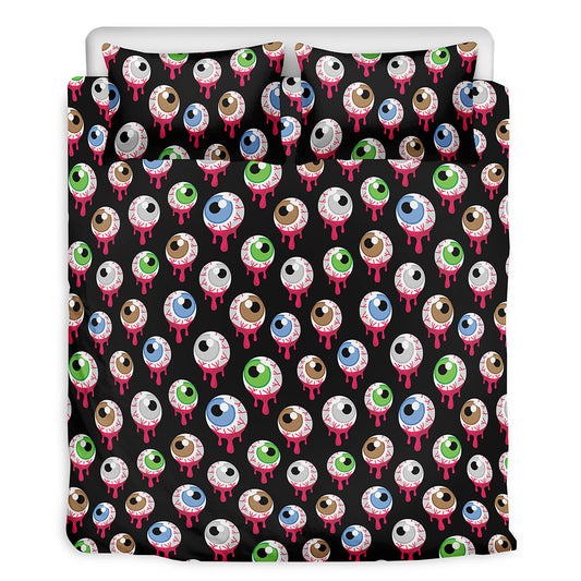 Bloody Eyeball Pattern Print Duvet Cover Bedding Set