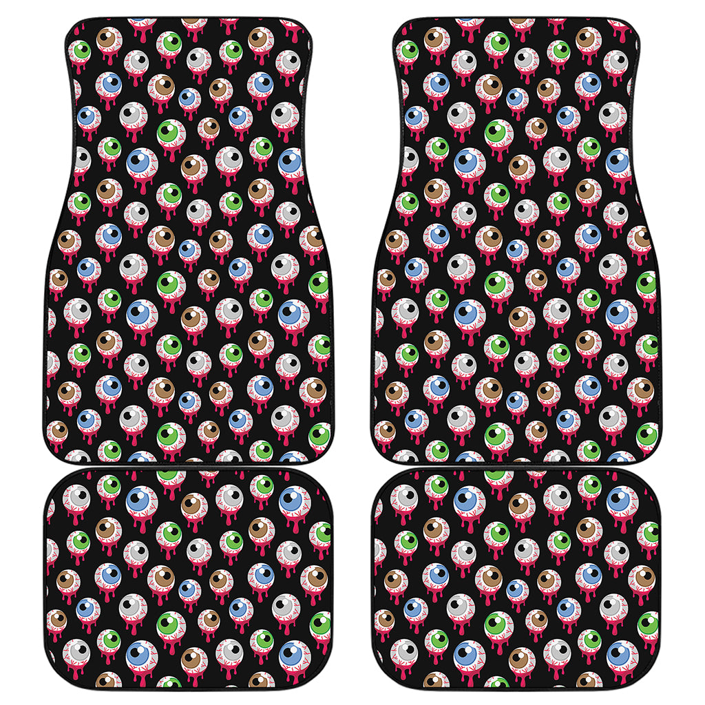 Bloody Eyeball Pattern Print Front and Back Car Floor Mats