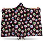 Bloody Eyeball Pattern Print Hooded Blanket