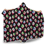 Bloody Eyeball Pattern Print Hooded Blanket