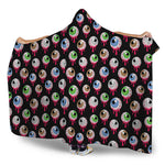 Bloody Eyeball Pattern Print Hooded Blanket