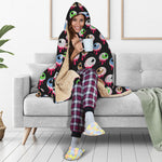 Bloody Eyeball Pattern Print Hooded Blanket