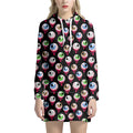 Bloody Eyeball Pattern Print Pullover Hoodie Dress