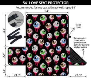 Bloody Eyeball Pattern Print Loveseat Protector