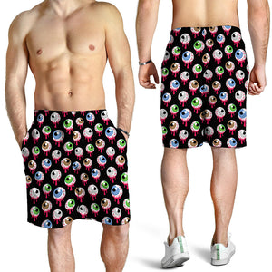 Bloody Eyeball Pattern Print Men's Shorts