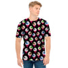 Bloody Eyeball Pattern Print Men's T-Shirt
