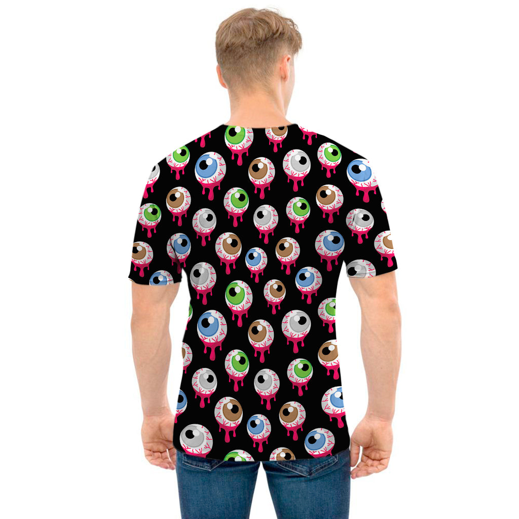 Bloody Eyeball Pattern Print Men's T-Shirt