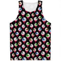 Bloody Eyeball Pattern Print Men's Tank Top
