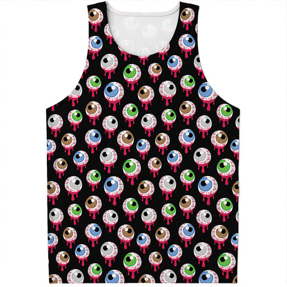 Bloody Eyeball Pattern Print Men's Tank Top