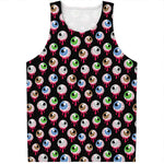 Bloody Eyeball Pattern Print Men's Tank Top