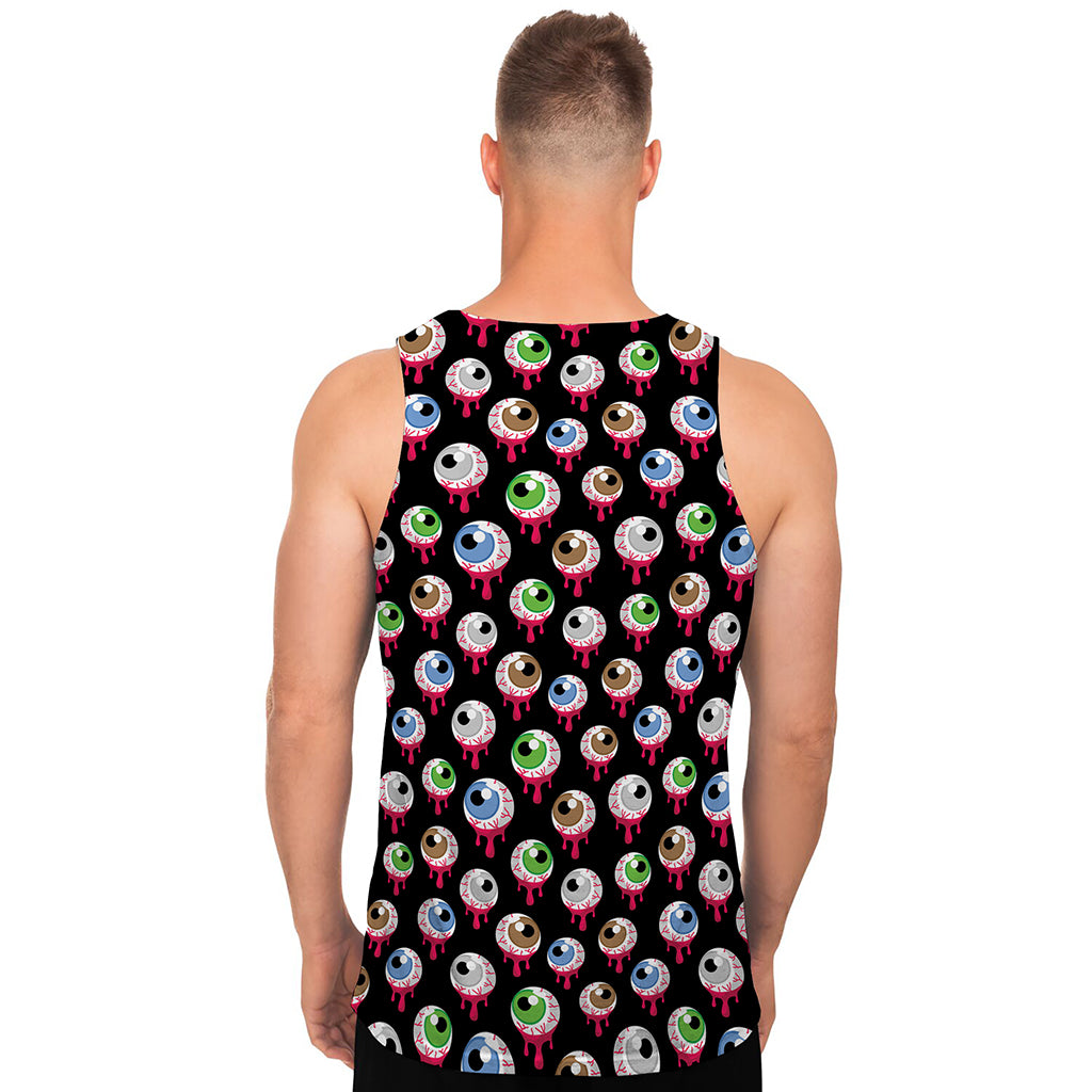 Bloody Eyeball Pattern Print Men's Tank Top