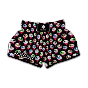 Bloody Eyeball Pattern Print Muay Thai Boxing Shorts