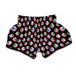 Bloody Eyeball Pattern Print Muay Thai Boxing Shorts