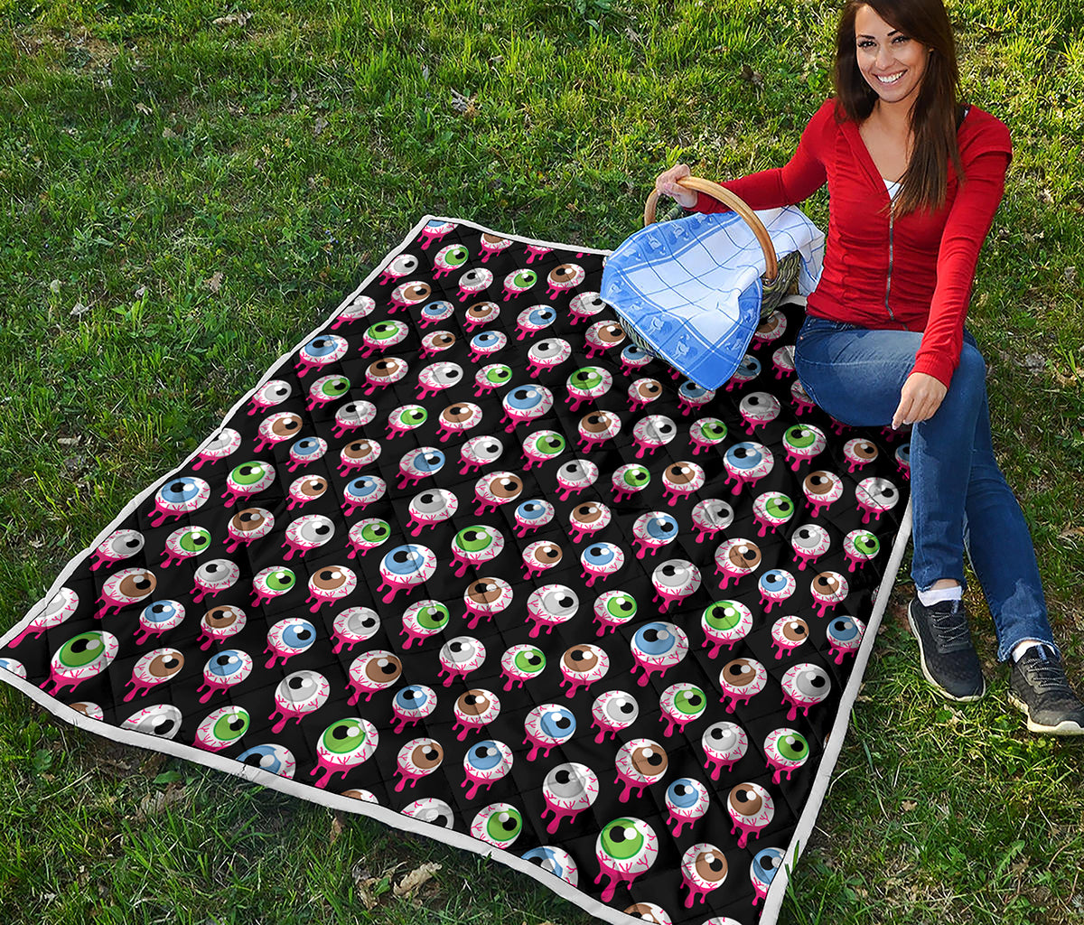Bloody Eyeball Pattern Print Quilt