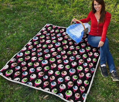 Bloody Eyeball Pattern Print Quilt