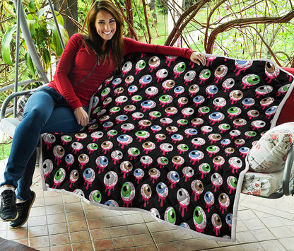 Bloody Eyeball Pattern Print Quilt