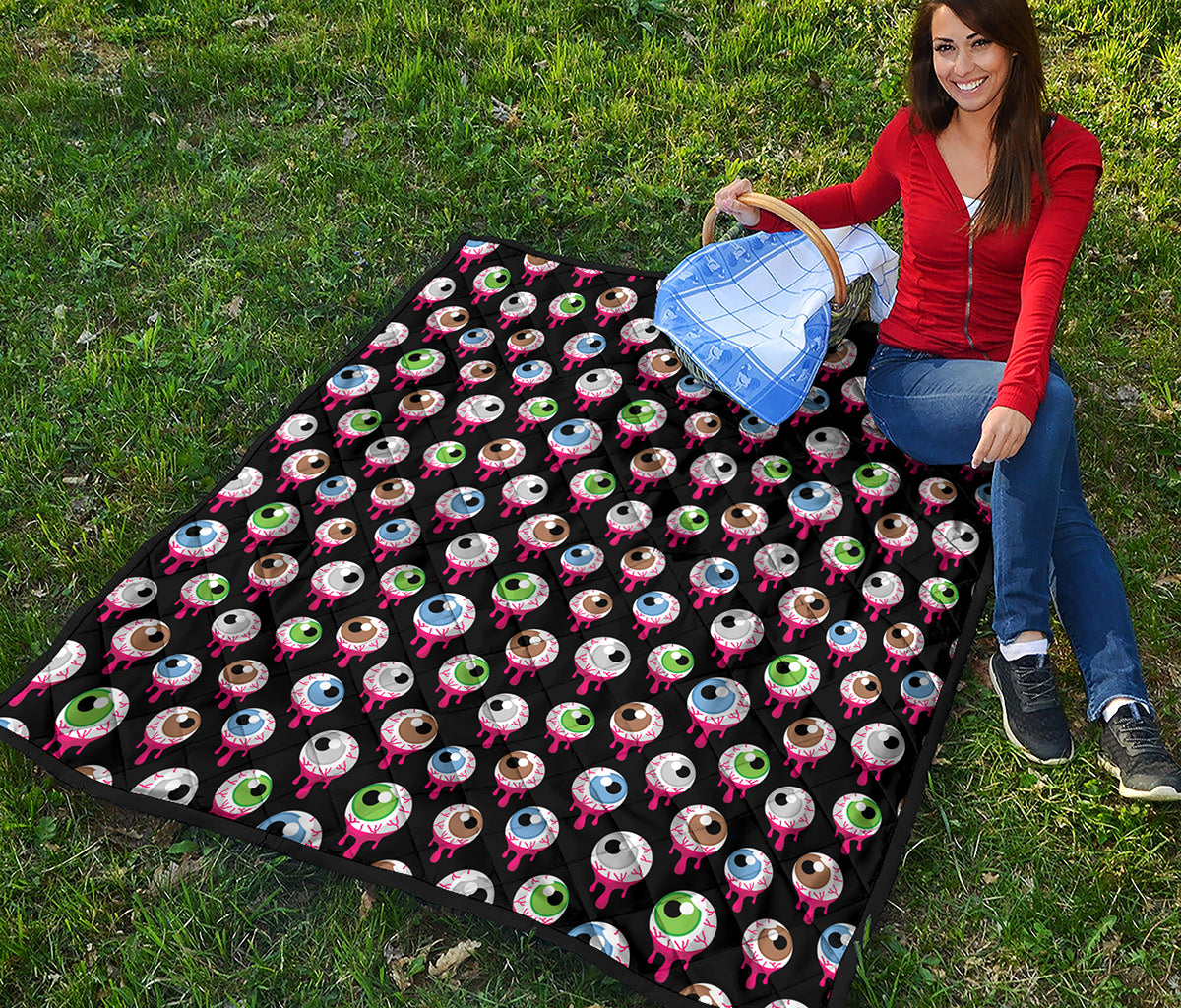 Bloody Eyeball Pattern Print Quilt