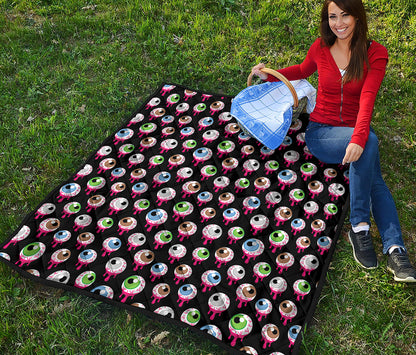 Bloody Eyeball Pattern Print Quilt