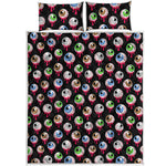 Bloody Eyeball Pattern Print Quilt Bed Set