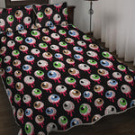 Bloody Eyeball Pattern Print Quilt Bed Set