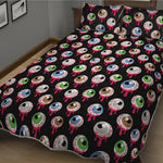 Bloody Eyeball Pattern Print Quilt Bed Set
