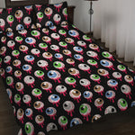 Bloody Eyeball Pattern Print Quilt Bed Set