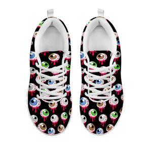 Bloody Eyeball Pattern Print White Sneakers