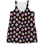 Bloody Eyeball Pattern Print Women's Racerback Tank Top