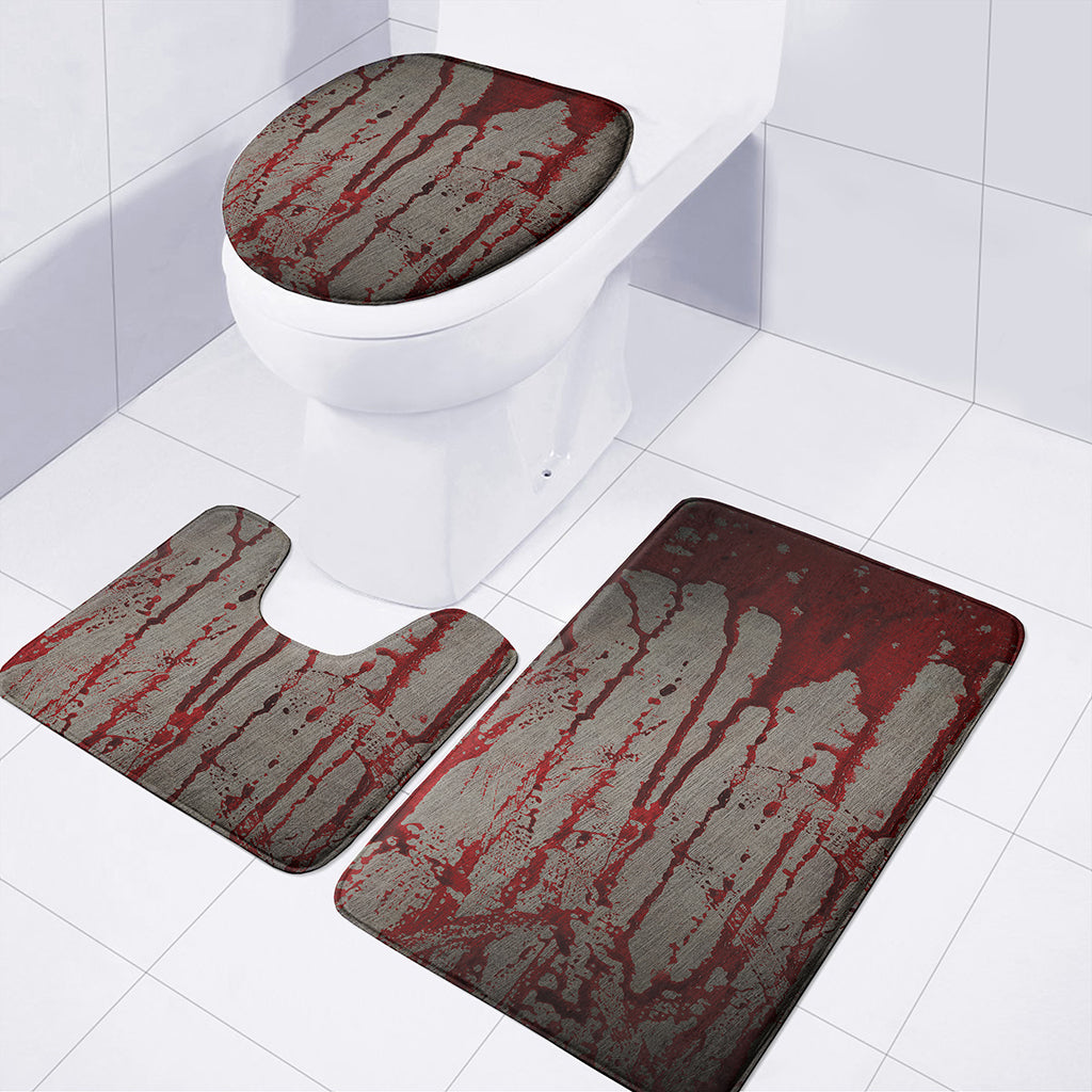 Bloody Metal Wall Print 3 Piece Bath Mat Set