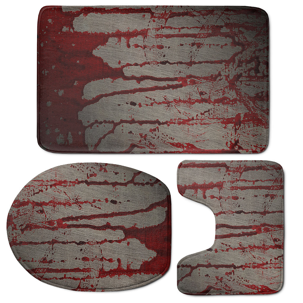 Bloody Metal Wall Print 3 Piece Bath Mat Set