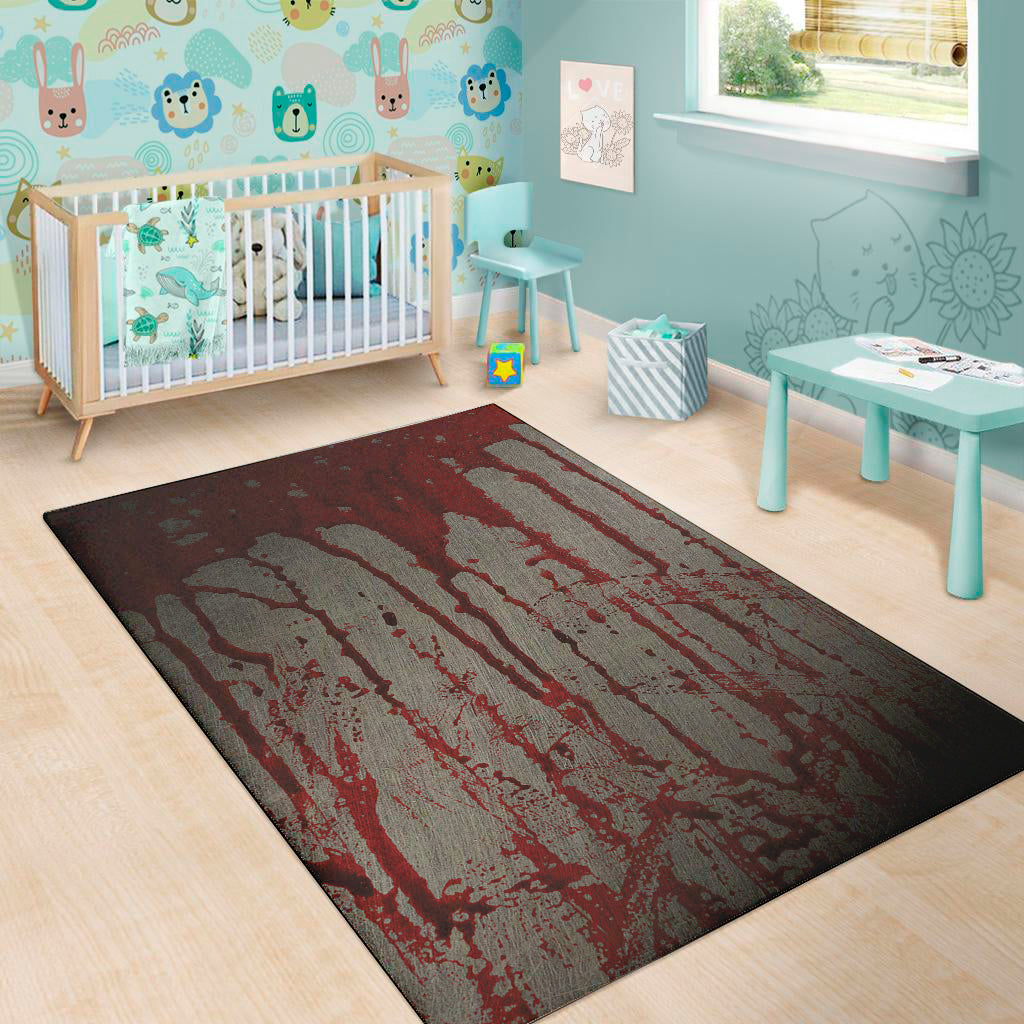 Bloody Metal Wall Print Area Rug