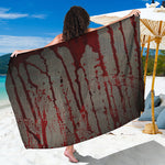 Bloody Metal Wall Print Beach Sarong Wrap