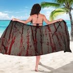 Bloody Metal Wall Print Beach Sarong Wrap