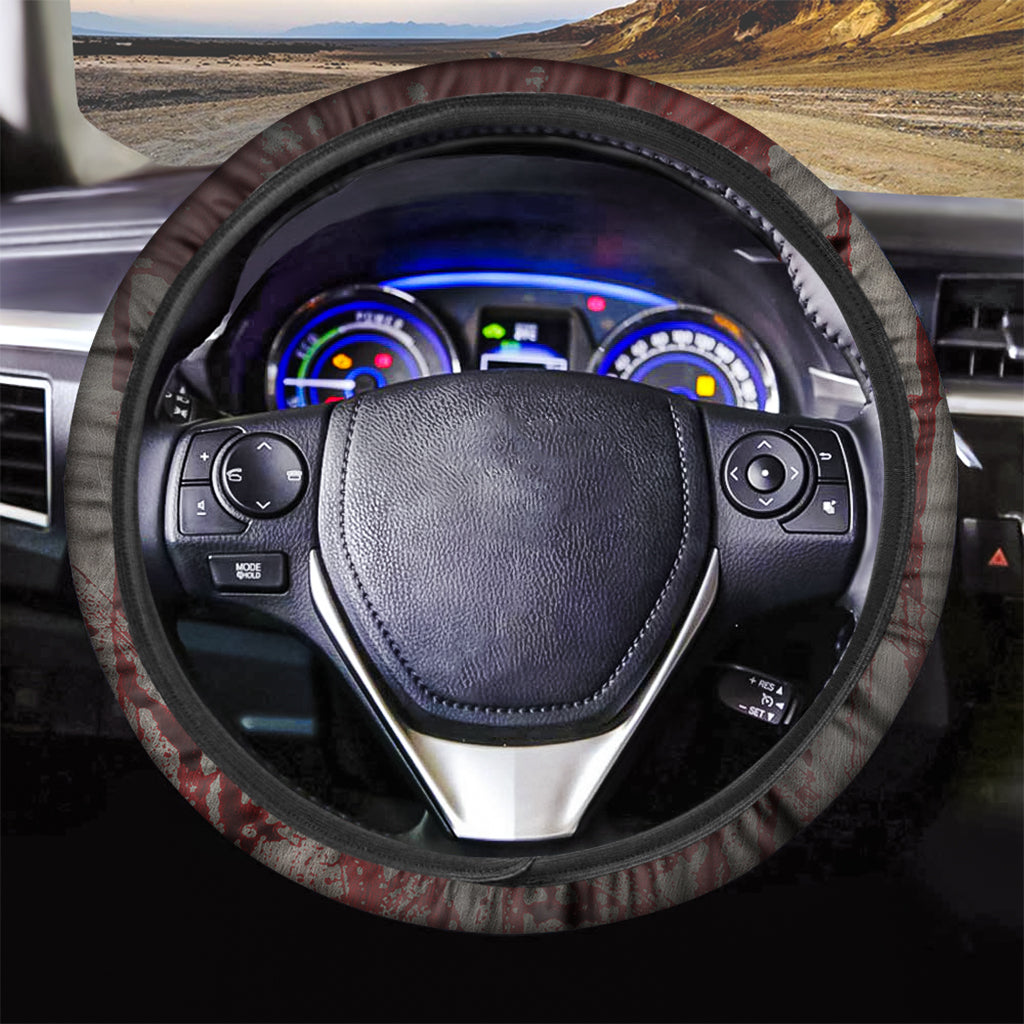 Bloody Metal Wall Print Car Steering Wheel Cover