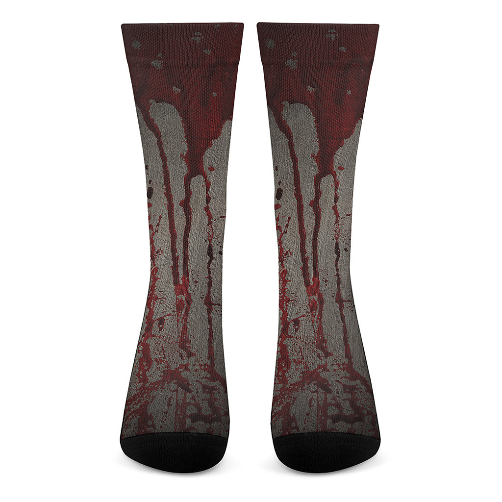 Bloody Metal Wall Print Crew Socks