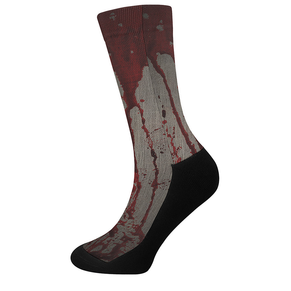 Bloody Metal Wall Print Crew Socks