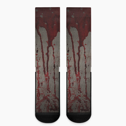 Bloody Metal Wall Print Crew Socks