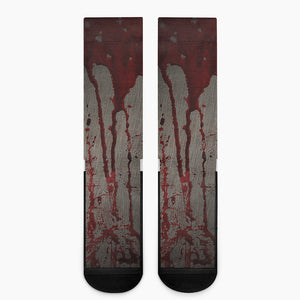 Bloody Metal Wall Print Crew Socks