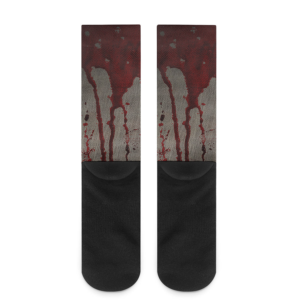 Bloody Metal Wall Print Crew Socks